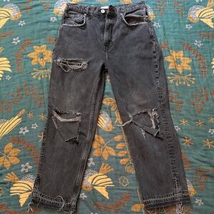 We The Free Charcoal Distressed Ankle Jeans. Size 27